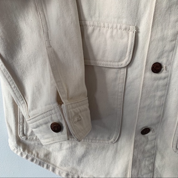 Madewell Ashford Chore Jacket Ecru Size XS Oversized Patch Pocket Shacket - Picture 11 of 12